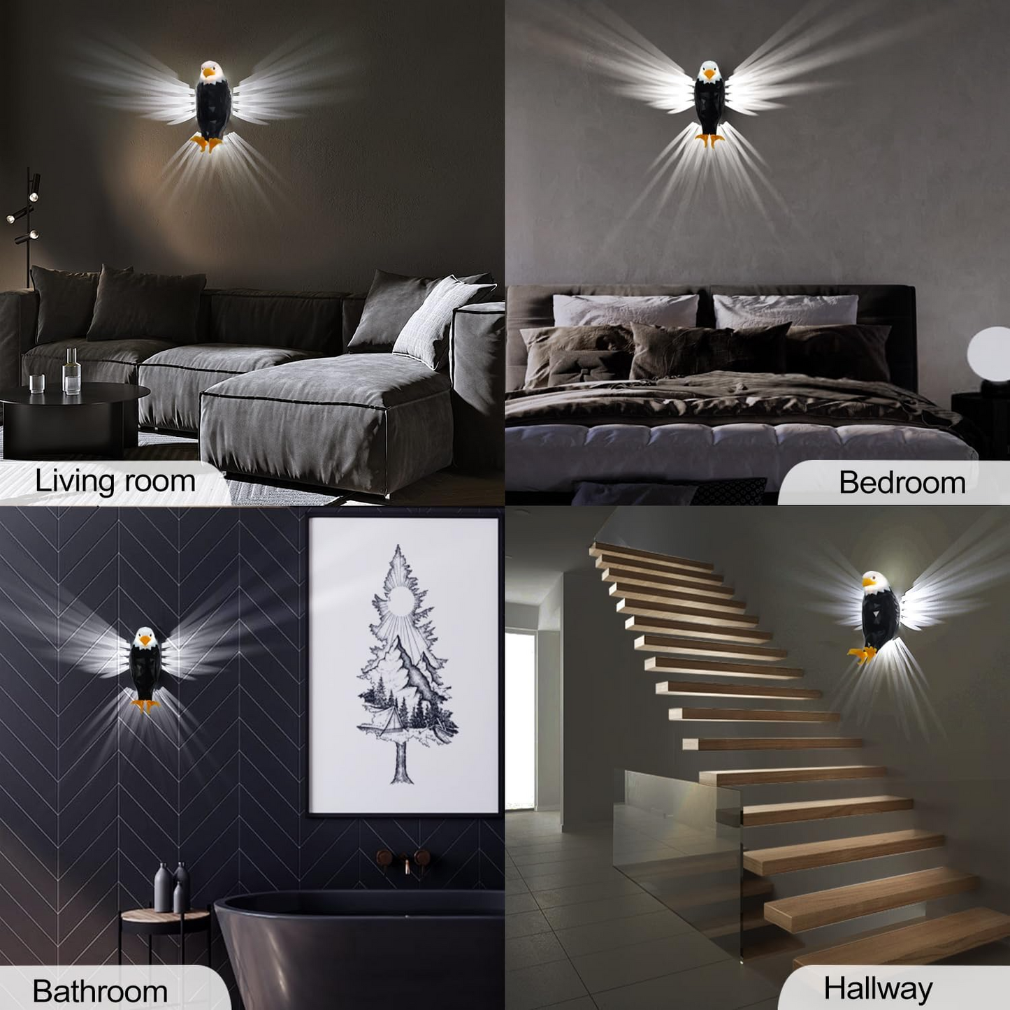 Bald Eagle Wall Light With Remote