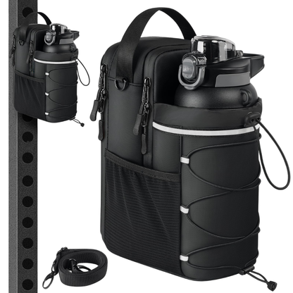 Upgraded Super Strong Magnetic Gym Water Bottle Bag with Phone Pocket & Shoulder Strap