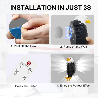 Bald Eagle Wall Light With Remote