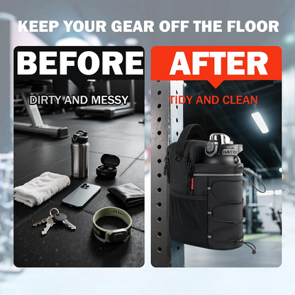 Upgraded Super Strong Magnetic Gym Water Bottle Bag with Phone Pocket & Shoulder Strap