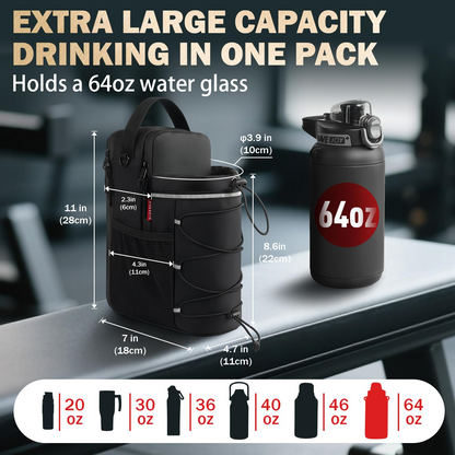 Upgraded Super Strong Magnetic Gym Water Bottle Bag with Phone Pocket & Shoulder Strap