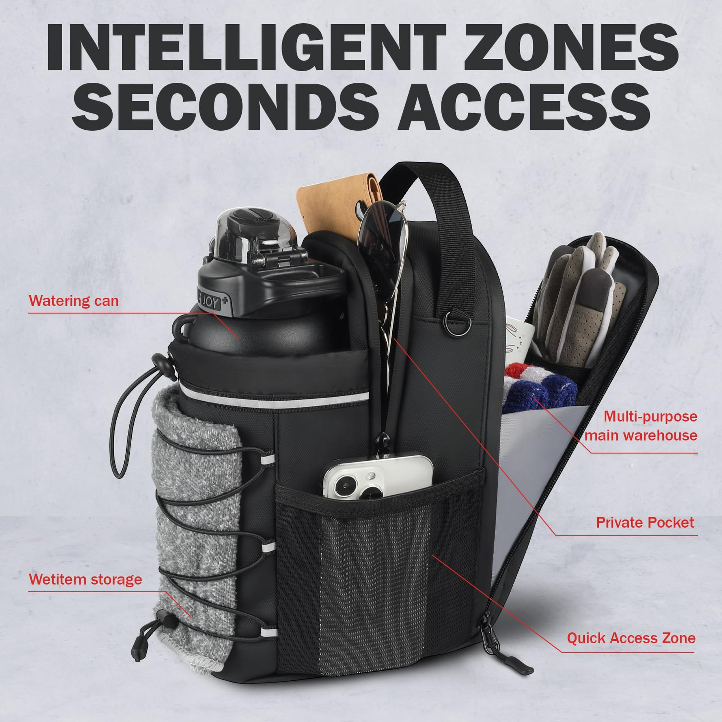 Upgraded Super Strong Magnetic Gym Water Bottle Bag with Phone Pocket & Shoulder Strap